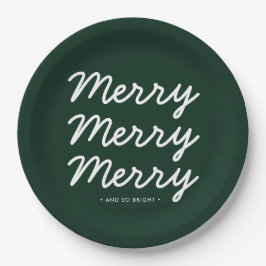 Forest Green frohe Weihnachten Pappteller