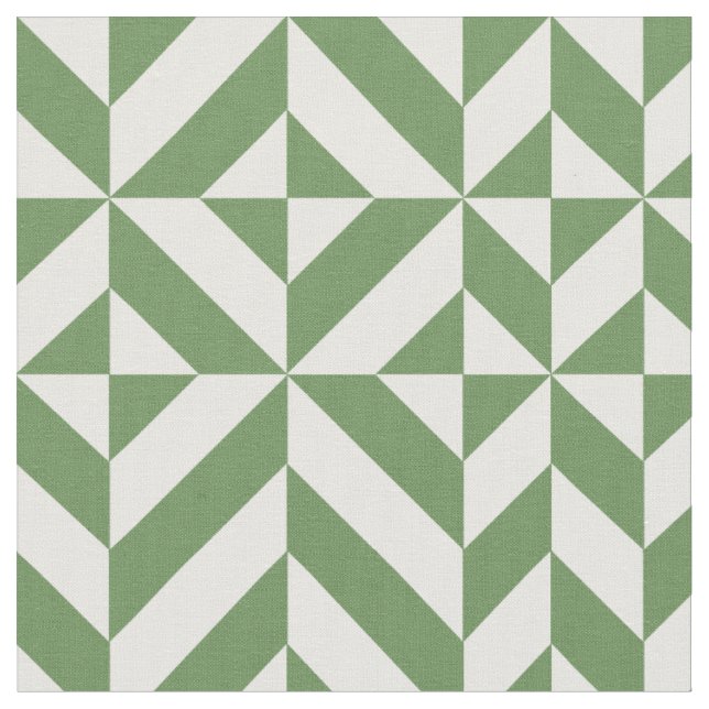Forest Green Geometric Deko Cube Pattern Stoff (Nahaufnahme)
