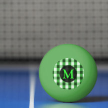Forest Green Gingham Muster Personalisiert Monogra
