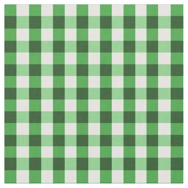 Forest Green-Gingham-Muster Stoff (Nahaufnahme)
