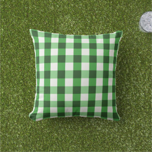 Forest Green Gingham Pattern Kissen