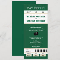 Forest Green Hockey Ticket Hochzeit Einladung