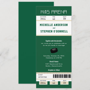 Forest Green Hockey Ticket Hochzeit Einladung