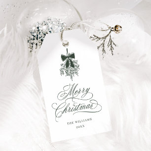 Forest Green Holly Berry Bouquet Frohe Weihnachten Geschenkanhänger