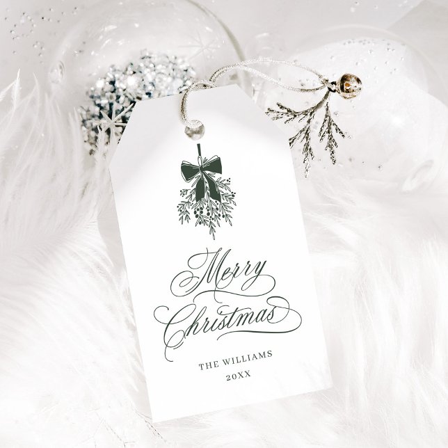 Forest Green Holly Berry Bouquet Frohe Weihnachten Geschenkanhänger (Von Creator hochgeladen)