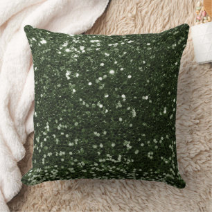 Forest Green Imitats Sequin Glitzer Throw Kissen