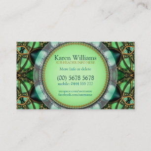 Forest Green Jewel Hearts Carte de visite