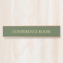 Forest Green Linen Texture  Imitation Türschild