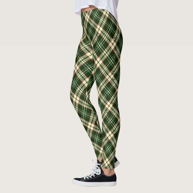 Forest Green Madras Kariert Leggings (Links)