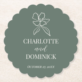 Forest Green Minimal Blumendecke Dekor Untersetzer