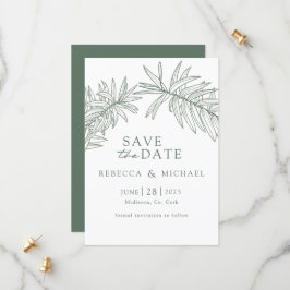 Forest Green Minimalistisch botanisch Save The Date