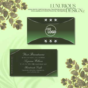 Forest Green mit Silver Decoder Diamanten und Logo Visitenkarte