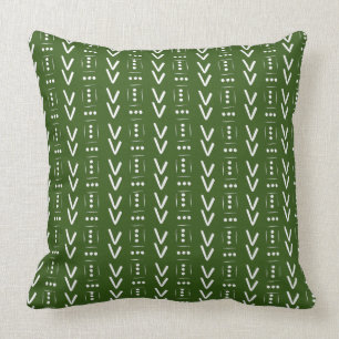 Forest Green Modern Arrow Mud Print Accent Kissen