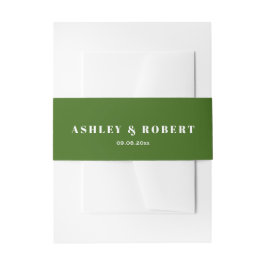 Forest Green Modern Wedding Einladung Einladungsbanderole
