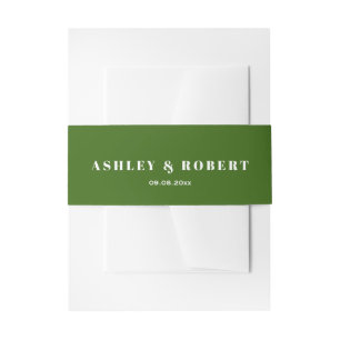 Forest Green Modern Wedding Einladung Einladungsbanderole