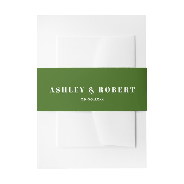 Forest Green Modern Wedding Einladung Einladungsbanderole (Vorderseite Beispiel)