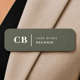 Forest Green Monogram Stilvolle Trendy Modern Namensschild