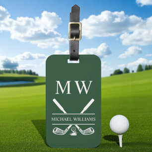 Forest Green Personalisiert Monogram Golf Clubs Gepäckanhänger