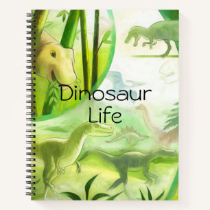 Forest Green prähistorisch Dinosaur Life-Notebook Notizbuch