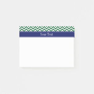 Forest Green SLg Zickzack Navy Name Monogram Post-it Klebezettel