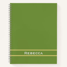 Forest Green Solid Color Schlicht Monogram Notizbuch