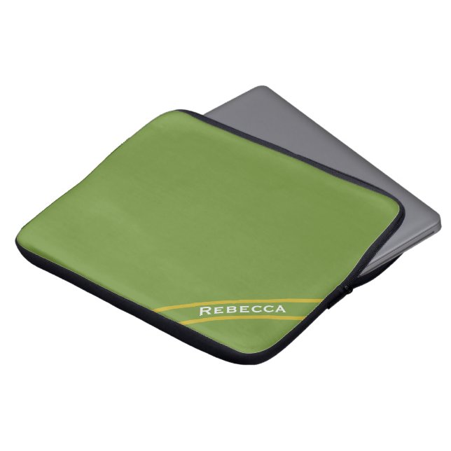 Forest Green Solid Color Schlicht Personal Laptopschutzhülle (Vorne Oben)