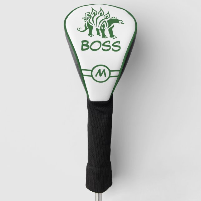 Forest Green Stegosaurus Spiked Dinosaurier Golf Headcover (Vorderseite)