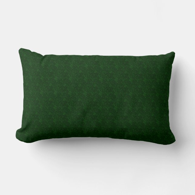 Forest Green Textur Print Lumbar Kissen (Vorderseite)