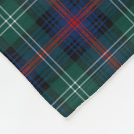 Forest Green und Dark Blue Sutherland Clan Tartan Fleecedecke
