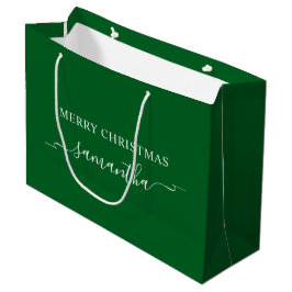 Forest Green und White Frohe Weihnachtslieder Name Große Geschenktüte