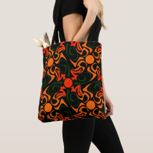 Forest Green und Yellow Tribal Star Muster Tasche