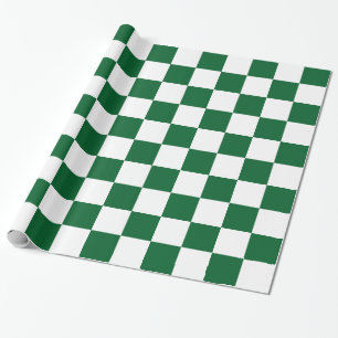 Forest Green White XL Schachbrett Board Muster Geschenkpapier