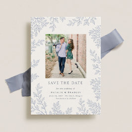 Forest Grove Dusty Blue Foto Save the Date Einladung