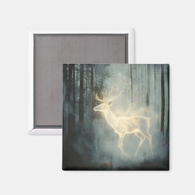 Forest Guardian Deer Spirit Magnet (Vorderseite/Rückseite)
