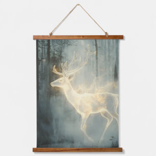 Forest Guardian Deer Spirit Wandteppich Mit Holzrahmen