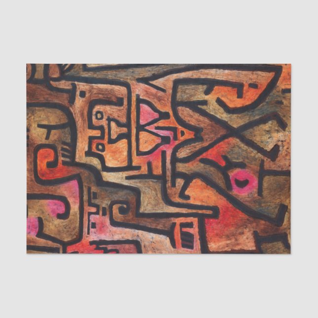 Forest Hexe, Paul Klee Abstrakte Kunst Seidenpapier (Vorderseite)