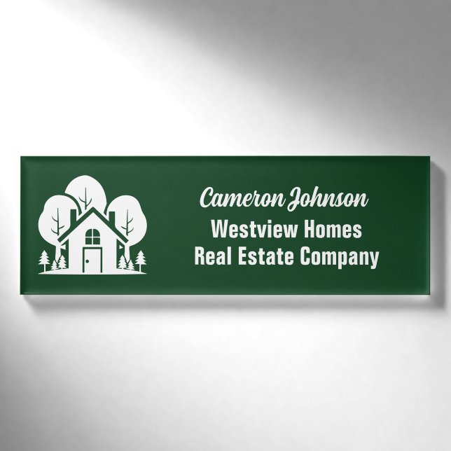 Forest Home Real Estate Company Custom Realtor Namenschild (Vorderseite)