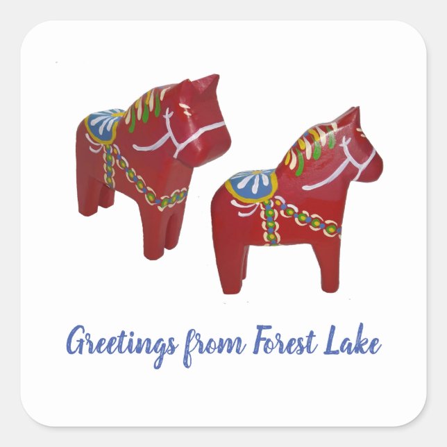 Forest Lake # 2 Dala Horse Sticker (Vorderseite)