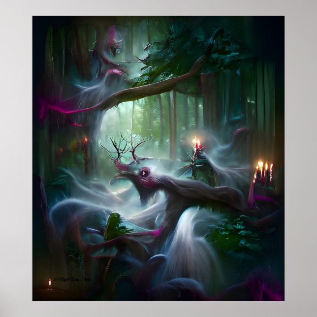 Forest Magic Digital Art Poster Print (Vorne)