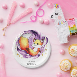 Forest Magical Fox Geburtstag Pappteller