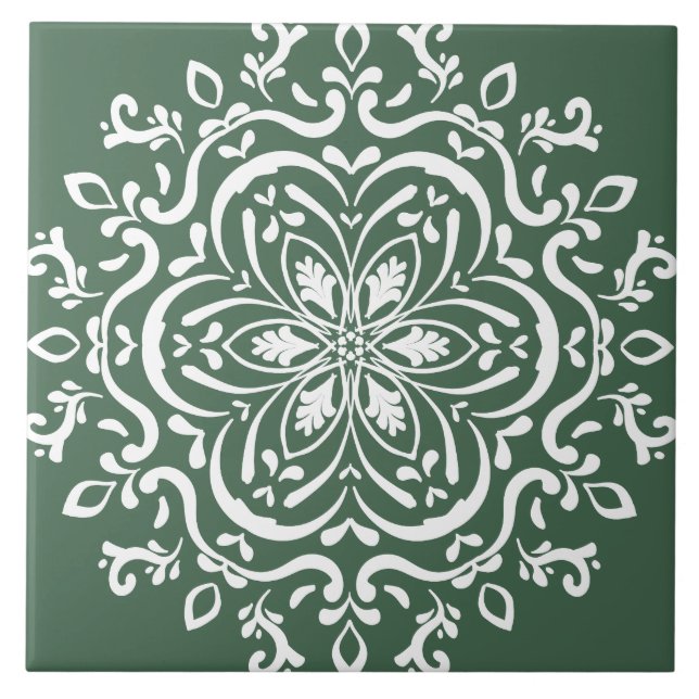 Forest Mandala Fliese (Vorderseite)