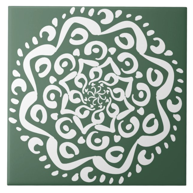 Forest Mandala Fliese (Vorderseite)