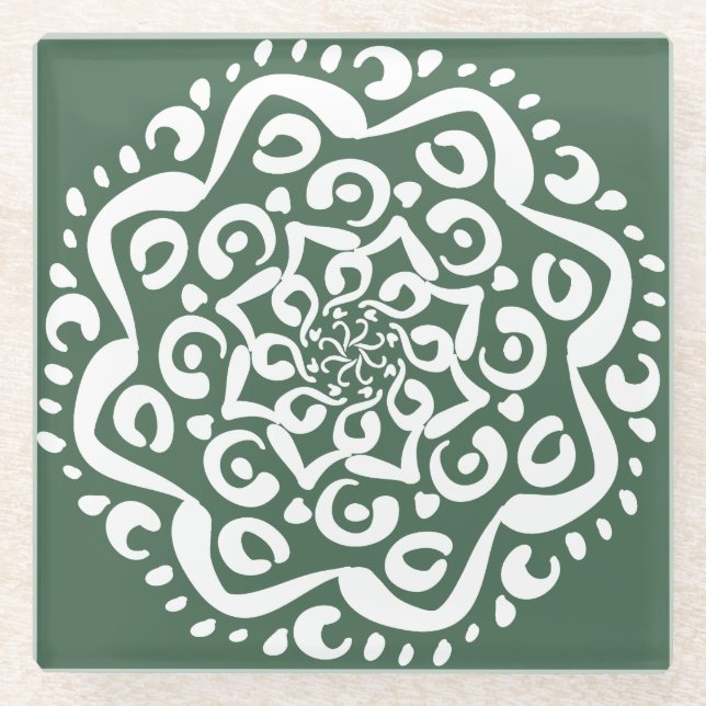 Forest Mandala Glasuntersetzer (Vorderseite)