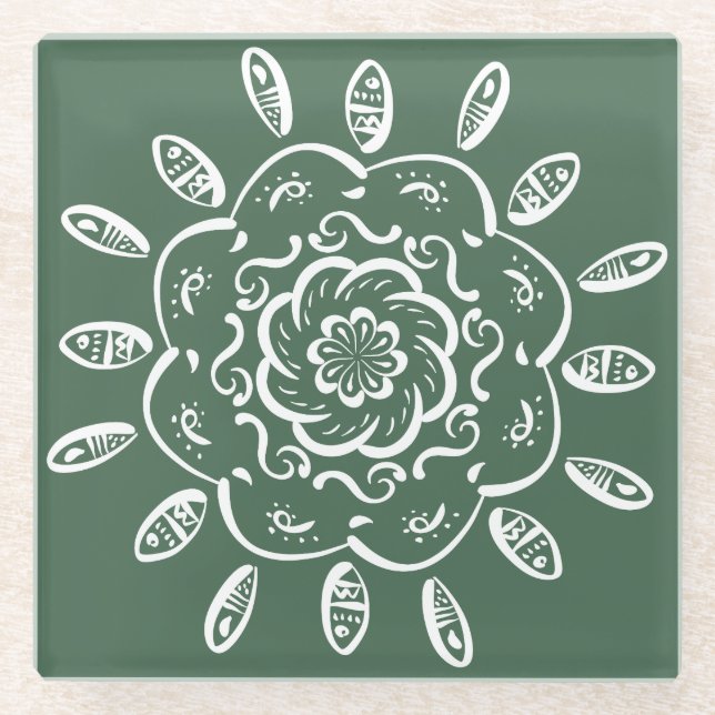 Forest Mandala Glasuntersetzer (Vorderseite)
