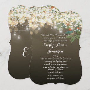 Forest Mason Jar Garland Lighting Wedding Einladun Einladung