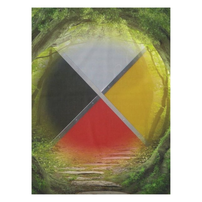 Forest Medicine Wheel Tablecloth Tischdecke (Vorderseite)
