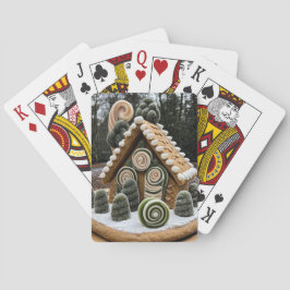 Forest Mint Gingerbread Cottage Playing Cards Spielkarten