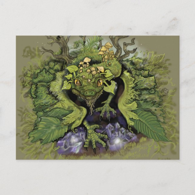 Forest Moss Magic Dragon Postkarte (Vorderseite)