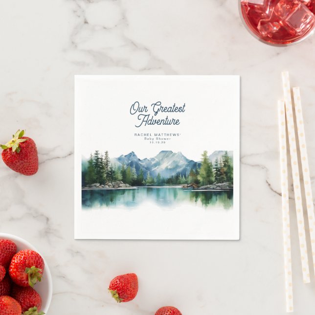 Forest Mountain Rustic Adventure Baby Shower  Serviette (Beispiel)