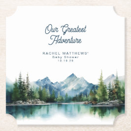 Forest Mountain Rustic Adventure Baby Shower  Untersetzer
